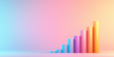 Poster - vibrant bar graph depicting personal finance goals in pastel colors