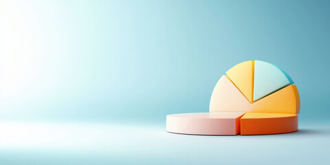 Poster - Dynamic 3D pie chart representing business success and growth