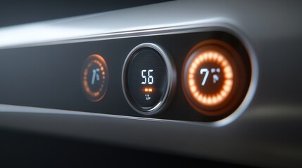 Modern Vehicle Control Panel Displays Temperature Settings