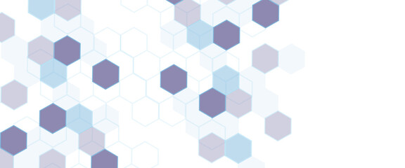 Poster - Vector hexagons pattern. Geometric abstract background with simple hexagonal elements. Medical, technology or science design
