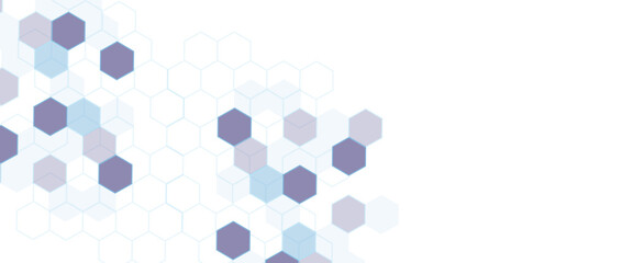 Poster - Vector hexagons pattern. Geometric abstract background with simple hexagonal elements. Medical, technology or science design