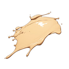 Poster - creamy beige BB cream smear with smooth texture, isolated on transparency background, showcasing its glossy and lightweight consistency for skincare and makeup purposes