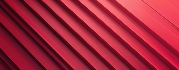 Poster - Abstract Red Diagonal Parallel Lines Pattern