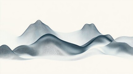 Abstract Digital Landscape of Rolling Hills