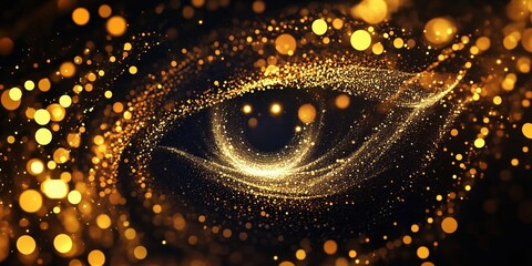 Wall Mural - golden christmas lights

