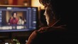 © Henry - Film director intently reviewing footage on a large screen, deep in thought as he analyzes the visual storytelling, capturing the essence of creativity and meticulous attention to detail in filmmaking