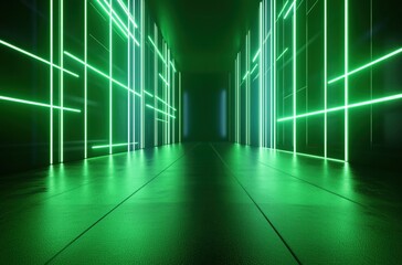 Wall Mural - abstract green tunnel