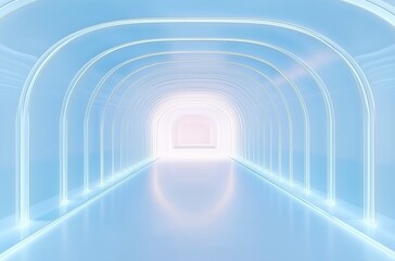 Wall Mural - blue light tunnel