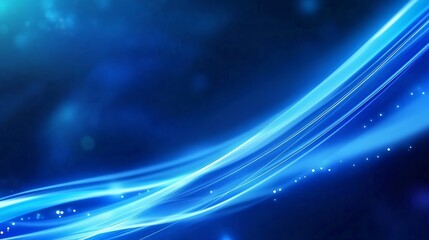 Aufkleber - Dynamic Blue Abstract Light Waves on a Dark Background for Digital and Graphic Design : Generative AI