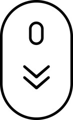 Poster - Scroll mouse icon in trendy black outline style. Swipe mouse sign vector illustration. Modern pictogram Scrolling mouse symbol for website design and mobile app isolated on transparent background.