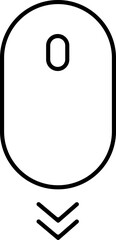 Poster - Scroll mouse icon in trendy black outline style. Swipe mouse sign vector illustration. Modern pictogram Scrolling mouse symbol for website design and mobile app isolated on transparent background.