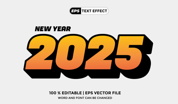 Text Effect Creative Design New Year 2025