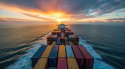Poster - The gentle rocking of a cargo ship as it makes its way through the sea its precious reefer containers full of fresh produce dairy and meat representing the interconnectedness