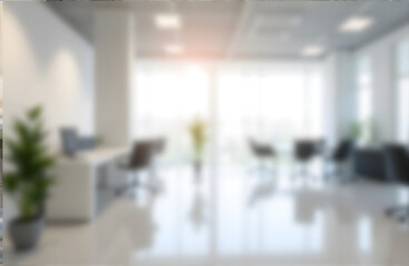 Wall Mural - blurred empty open space office. abstract light bokeh at office interior background for design.