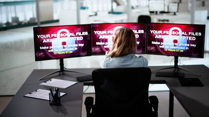 Aufkleber - Ransomware Cyber Attack Showing Personal Files Encrypted