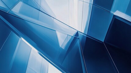 Poster - Dynamic Blue Geometric Abstract Overlay for Modern Design Concepts