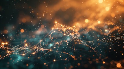 Poster - abstract futuristic network on background technology illustration.