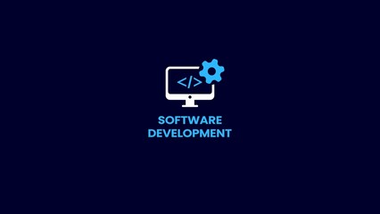 Software development icon, conceptual software development, software development project.
