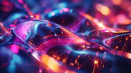 Poster - Illustrate a stunning liquid wave effect background, Generate Ai