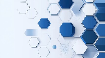 Wall Mural - blue hexagon background
