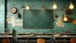 © Winter KD - The blackboard in the classroom Waiting for students and teachers to use it in teaching.