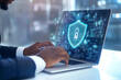 © The Pixel Store - Businessman Protecting Sensitive Data with Cyber Security Lock, cyber security, trends, Ai