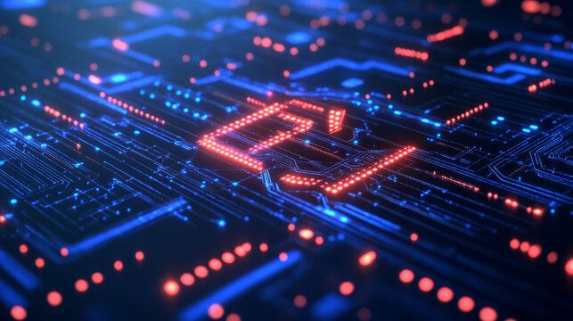 3D ai circuit in futuristic concept suitable for future technology artwork , Responsive web banner