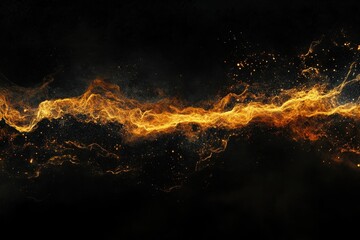 Poster - A vibrant, swirling stream of orange and gold resembling fire or energy against a dark background.