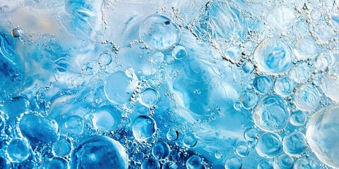 Canvas Print - Blue ocean with many bubbles