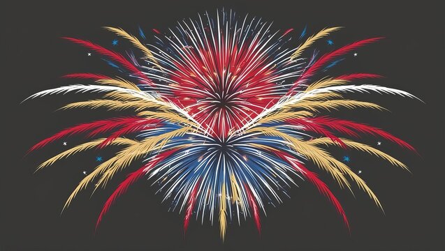 Illustration of Firework against black background , fireworks graphics