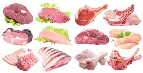 Poster - Collection of meat isolated