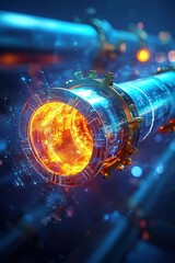Wall Mural - a pipe with a glowing hole in the middle
