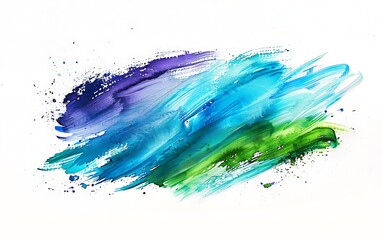 Wall Mural - Abstract watercolor brush strokes painted background.