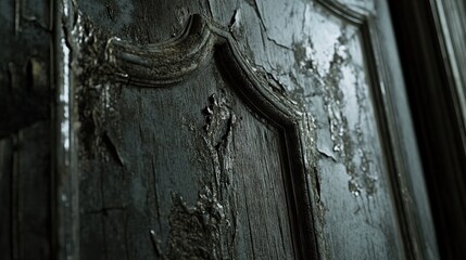 Poster - Weathered Wooden Door Panel Shows Age And Decay