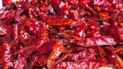 Poster - Dried chili. Food preparation. Background.