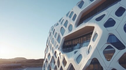 Poster - Modern Building Exterior With Unique Window Design