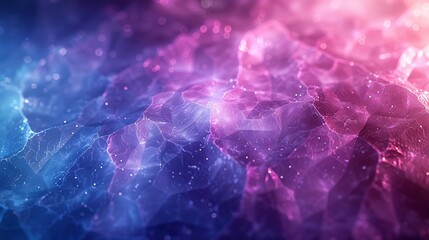 Poster - A geometric abstract background with blue and purple polygonal shapes.