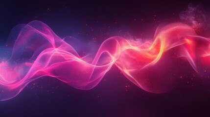 Poster - Abstract colorful waves with glowing lights swirling in space, creating a mesmerizing visual effect of energy and motion, perfect for backgrounds or creative projects