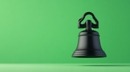 Aufkleber - Black Bell Against Green Background Minimalist Design