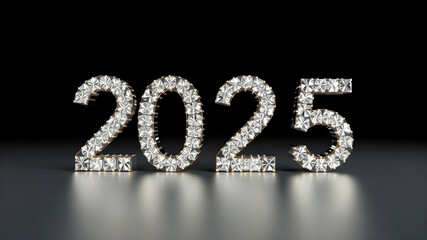 happy 2025 diamond new year. luxury elegant christmas 2025 greeting card, banner, party invitation f
