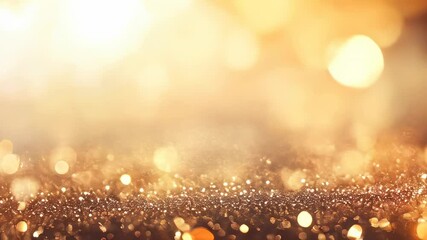 Poster - A golden background with sparkling glitter and warm soft light, creating a tranquil and festive ambiance perfect for seasonal themes.