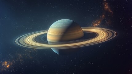 Wall Mural - view of saturn and its stunning rings from an aerial perspective in high-definition