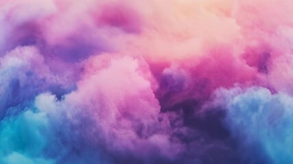 Wall Mural - soft, fluffy clouds in pink, purple, and blue hues create a dreamy and surreal atmosphere, resemblin