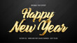 © Mulart Gallery - Happy new year editable text effect, gold 3d text style effect