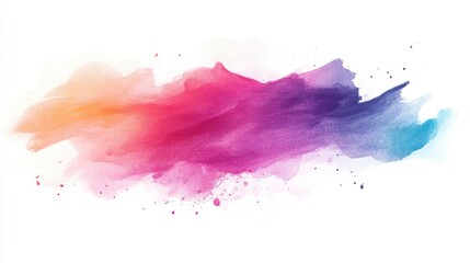 Fototapete - Colorful abstract paint smear with pastel tones fading into bright hues, displayed on white.