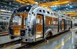 © khanifah - bus manufacturing industry, Bus assembly factory on assembly line