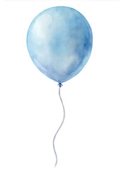 A blue balloon with a white string