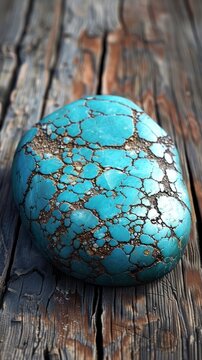 Beautifully fractured turquoise stone with intricate natural patterns textures and organic structures  This close up shot showcases the captivating beauty and complexity of the geological material