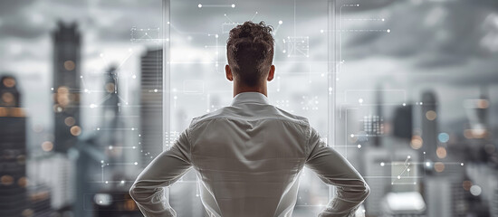 Aufkleber - Rear view. A man turning his back on corporate employment in IT and embracing the unknown exciting future.