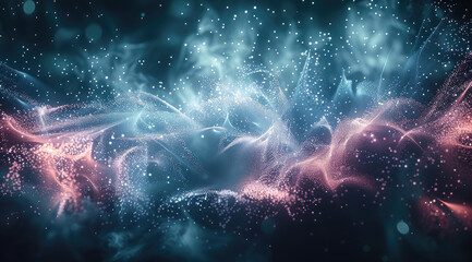 Leinwandbilder - A dramatic artistic representation of fiber optics coming from the borders culminating in a dark center.